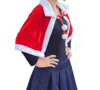 Aznever Cape de Noël en velours, Cape de Père Noël,Châle de Noël rouge pour femmes et - Costume de mascarade d'Halloween pour femmes Costumes d'activités de jeu de rôle