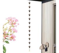 Aznever Chaîne de gouttière à Douze coupelles, 12 Coupes Métalliques Décoratives Robustes pour Gouttières, Décorative de Gouttière, pour Extérieur Jardin Cour Sentier Pelouse Paysage Maison