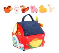 Aznever Jouets de Ferme en Peluche,Ensemble De Jeu Éducatif Développemental Interactif | Jouet en Peluche De Grange avec Miroir Et Hochet | pour Garçons Filles Famille D'Âge Préscolaire