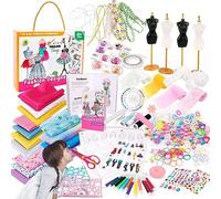 Aznever Kit de Studio de Mode pour Filles, kit de créateur de Mode | 345 pièces de Bricolage pour Filles,2 Supports de mannequins pour, Kit de Design de Mode pour la Fabrication de vêtements de