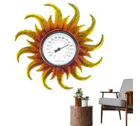 Aznever Thermomètre Extérieur Décoratif, Thermomètre Mural Étanche - Forme De Soleil Unique, Thermomètres De Patio Pour La Décoration Intérieure, Aucune Pile Requise