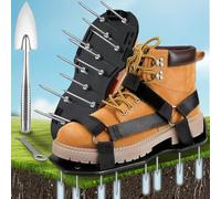 AZNICE1 Chaussures aérateurs de pelouse, chaussures d'aération robustes pour pelouse avec sangles réglables, installation facile, taille unique pour pelouse, cour, sol, terrasse (vert)