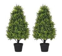 Azoco Lot de 2 Arbres topiaires artificiels d'extérieur de 76,2 cm - Résistants aux UV - Décoration d'extérieur