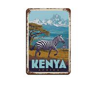 AZOLID Pancarte en métal Kenya pour maison, cuisine, restaurant, club, décoration de maison, panneaux en étain 14 x 20 cm