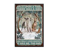AZOLID Panneau en étain amusant « Once Upon A Time There was A Girl Who Really Loved It was Me The End Whippets » pour intérieur et extérieur, décoration murale pour bar, café, cuisine, 30 x 20 cm