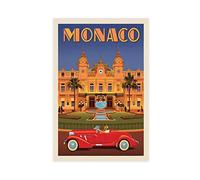 AZOLID Panneau métallique Monaco Monte Carlo Casino humoristique en étain pour bar, café, maison, chambre, décoration murale, cadeau extérieur et intérieur 30 x 20 cm