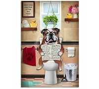 AZOLID Panneaux en métal vintage avec inscription « Bulldog » en anglais « Reading Dog News » - Décoration murale rustique - 30 x 20 cm