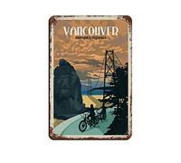AZOLID Plaque en étain rétro Vancouver Voyage Peinture Café Opéra Maison Art Décoration murale Plaque 30 x 20 cm