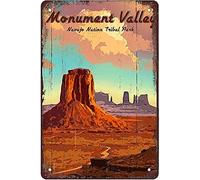AZOLID Plaque en métal amusante - Monument Valley - Vintage - Bar Club Cave - Maison - Cuisine - Voyage - Décoration murale - 30 x 43 cm