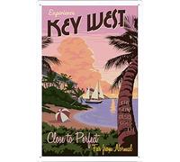 AZOLID Plaque en métal avec inscription « Experience Key West » - Pour bar, café, maison, chambre - Décoration murale - Cadeau extérieur et intérieur - 30 x 20 cm
