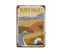 AZOLID Plaque en métal de voyage Death Valley - Affiche murale en métal pour maison, bar, café, garage, salle de bain - 14 x 20 cm
