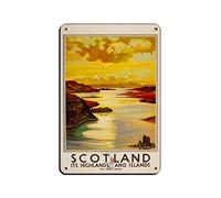 AZOLID Plaque en métal pour décoration murale des Highlands écossais 30 x 43 cm