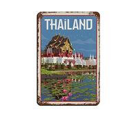 AZOLID Plaque en métal Thaïlande Chiang Mai - Décoration murale amusante - 14 x 20 cm