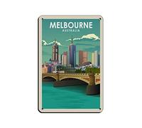 AZOLID Plaque métallique Melbourne Australia Vintage Bar Club Cave Maison Cuisine Voyage Rustique Métal Signs Décoration murale 30 x 43 cm