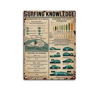 AZOLID Plaque vintage en métal avec connaissances sur le surf - Décoration murale - 30 x 43 cm