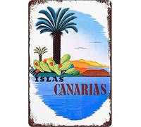 AZOLID Signes métalliques rétro 1925 Îles Canaries Espagne, panneaux de voyage en étain pour intérieur et extérieur, décoration murale de maison, bar, café, cuisine, 30 x 20 cm