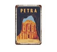 AZOLID Signes métalliques rétro Petra Jordan - Décoration murale intérieure et extérieure - 14 x 20 cm