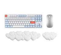 Azonelife Repose Poignet Clavier, Tapis de Souris Ergonomique Support de Repose-poignet pour Clavier et Souris en Mousse à Mémoire Antidérapant Wrist Rest pour Maison, Bureau, Ordinateur, PC (Blanc)