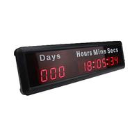 Azoou 2,5 cm 9digits LED cas Minuteur compte à rebours/Up Horloge avec jours heures minutes secondes Max jusqu'à 1000 jours Couleur Rouge