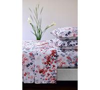 AZORES HOME Tribeca Living Juliette JUL110SHEQURE Parure de lit avec Poche Profonde imprimée Rouge Queen Size