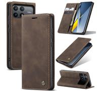 Azororo Coque pour Xiaomi Poco F8 Pro 5G Premium Housse Cuir Protection Pochette Rabat Portefeuille Flip Case Porte Magnétique Coque Étui pour Xiaomi Poco F8 Pro, Café