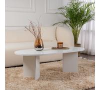 Table Basse Ovale Blanche 119x60cm Azos Blanc