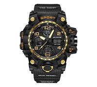 AZPINGPAN Montres pour Hommes, Sport étanche Multifonction Noctilucent extérieur Militaire numérique/pointeur Montres, Grand Cadran Double Affichage Montre électronique chronographe