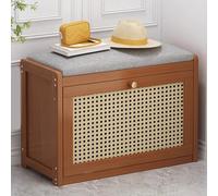 AZQOHMIS Banc de Rangement à Chaussures avec Coussin et Tiroirs Rabattables pour Une Entrée Bien Organisée