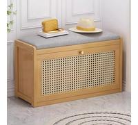 AZQOHMIS Banc de Rangement à Chaussures avec Coussin et Tiroirs Rabattables pour Une Entrée Bien Organisée