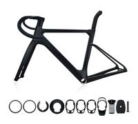AZQOHMIS Cadre de vélo de Route 700C, Jantes en Fibre de Carbone, Freins à Disque, axe traversant/QR, Passage de câbles Interne, pneus jusqu'à 28C (Freins à Disque, 44 cm).