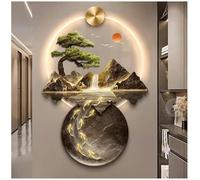 AZQOHMIS Décoration Murale, Sculpture Murale 3D représentant l'art de Suspendre Un Mur avec éclairage LED, Suspension décorative LED avec télécommande pour Halls d'entrée (Couleur : Gris, Taille