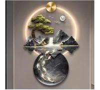 AZQOHMIS Décoration Murale, Sculpture Murale 3D représentant l'art de Suspendre Un Mur avec éclairage LED, Suspension décorative LED avec télécommande pour Halls d'entrée (Couleur : Gris, Taille
