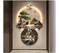AZQOHMIS Décoration Murale, Sculpture Murale 3D représentant l'art de Suspendre Un Mur avec éclairage LED, Suspension décorative LED avec télécommande pour Halls d'entrée (Couleur : Gris, Taille