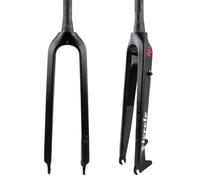 AZQOHMIS Fourche Rigide VTT en Fibre de Carbone, 26/27,5/29 Pouces, Freins à Disque, Pivot Conique 1-1/2 Pouce, axe QR 9 mm, Noire, 26 Pouces