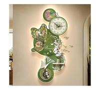 AZQOHMIS Horloge décorative Murale, décoration Murale Moderne, Tableau 3D à Suspendre, Alimentation Secteur créative, Effet LED Silencieux pour Salon, Chambre (Vert, 80 x 40 cm / 31,5 x 15,7 Pouces)