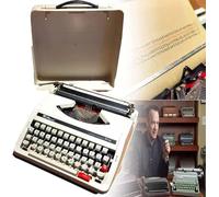 AZQOHMIS Machine à Écrire Manuelle Portable Traditionnelle - Machine à Écrire Rétro Classique Vintage pour Écrivains - à Élégante et Durable, Traitement de Texte Classique avec Double Bobine (C