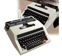 AZQOHMIS Traitement de Texte, Machine à Écrire Manuelle Ancienne, Portable et Facile à Utiliser/Ranger, Ruban, Coque D' Origine, pour la Saisie de Lettres, Notes, Comptes Rendus de Réunion, Romans