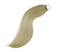 AZQUEEN - Extensions capillaires synthétiques queue de cheval, postiche longue et lisse, fausse, 24 pouces, for femme blanche noire(R822-24-613)