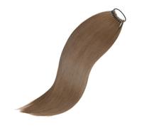 AZQUEEN - Extensions capillaires synthétiques queue de cheval, postiche longue et lisse, fausse, 24 pouces, for femme blanche noire(R822-12)