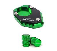 AZQUZVZI Compatible avec Versys 650 VERSYS650 2010-2023 2020 2021 VERSYS 650 Support latéral de Moto Extension de Plaque d'agrandissement de béquille(Size:2 pcs-Green)
