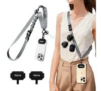 Azrra Lanière de téléphone à bandoulière réglable : sangle de téléphone universelle à bandoulière réglable pour iPhone et Samsung, gris, universel