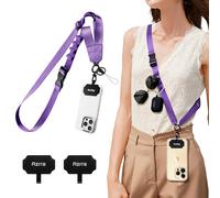 Azrra Lanière de téléphone à bandoulière réglable : sangle universelle pour téléphone portable pour iPhone et Samsung, violet foncé, universel