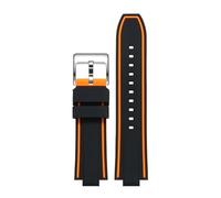 AZSHIW Bracelet de montre convexe en caoutchouc Silicone, 22x10mm, Compatible avec ORIS AQUIS 7730 7766 7740, 24x12MM, sport(01 silver clasp,11mm)