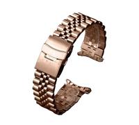 AZSHIW Bracelet de montre en acier inoxydable 316L compatible avec les montres Jubilee à extrémité incurvée, 18/19/20/21/22/24/26 mm, accessoires de luxe(Rose Gold,18mm)