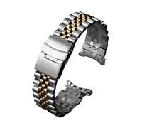 AZSHIW Bracelet de montre en acier inoxydable 316L compatible avec les montres Jubilee à extrémité incurvée, 18/19/20/21/22/24/26 mm, accessoires de luxe(Silver Gold,20mm)
