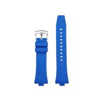 AZSHIW Bracelet de montre en caoutchouc, Compatible avec la Collection Citizen TSUYOSA NJ0150 NJ0151 ME FKM, unisexe, à dégagement rapide, 9mm(Blue-silver)