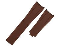 AZSHIW Bracelet de montre en caoutchouc de silicone 20 mm 21 mm compatible avec les montres Rolex, bracelet de plongée étanche, anti-poussière, vente en gros(Brown no buckle,21mm)