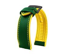 AZSHIW Bracelet de montre en caoutchouc et nylon, étanche, en silicone, avec boucle papillon, compatible avec les montres Breitling, Omega et Citizen, 20 mm(Antique Black,19mm)