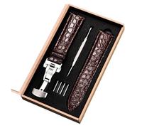 AZSHIW Bracelet de montre en cuir compatible avec boîte, fermoir papillon, disponible en 18 mm, 20 mm, 22 mm et 24 mm. Accessoires for montres.(Brown-S,20mm)