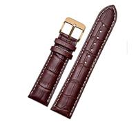 AZSHIW Bracelet de montre en cuir compatible avec les bracelets de montre Armani AR1605 1637 2480, accessoires for bracelets de montre en cuir de vachette for hommes et femmes 18-20 mm(Brown White-Ros
